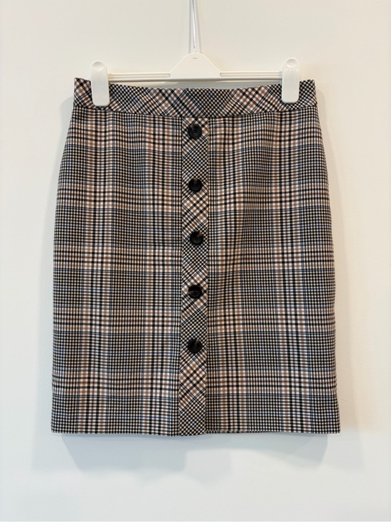 Ann Taylor Dresses & Skirts - Ann Taylor Petite Plaid Button Front Pencil Skirt Size 12P Lined